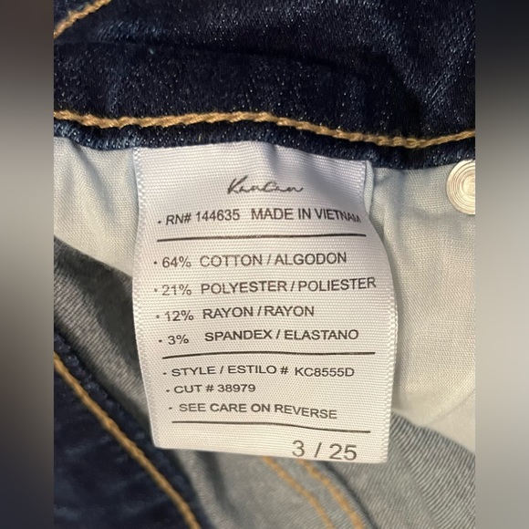 Kancan Mid Rise Frayed Hem Ankle Skinny Jeans - 25 x 27 - Picture 11 of 12